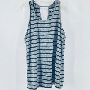 Champion Women's Activewear Top Shirt Double Dry Compression Gray Striped Medium